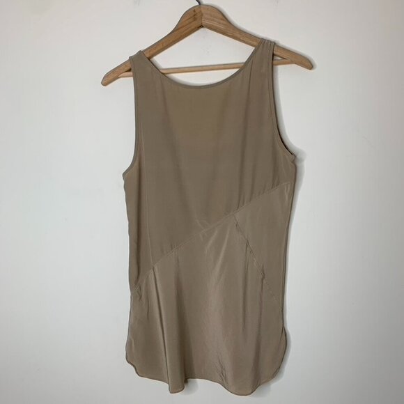 Babaton Aritzia Women's Silk Blouse Tank Top Sleeveless Beige Taupe Brown Size S - Picture 12 of 13